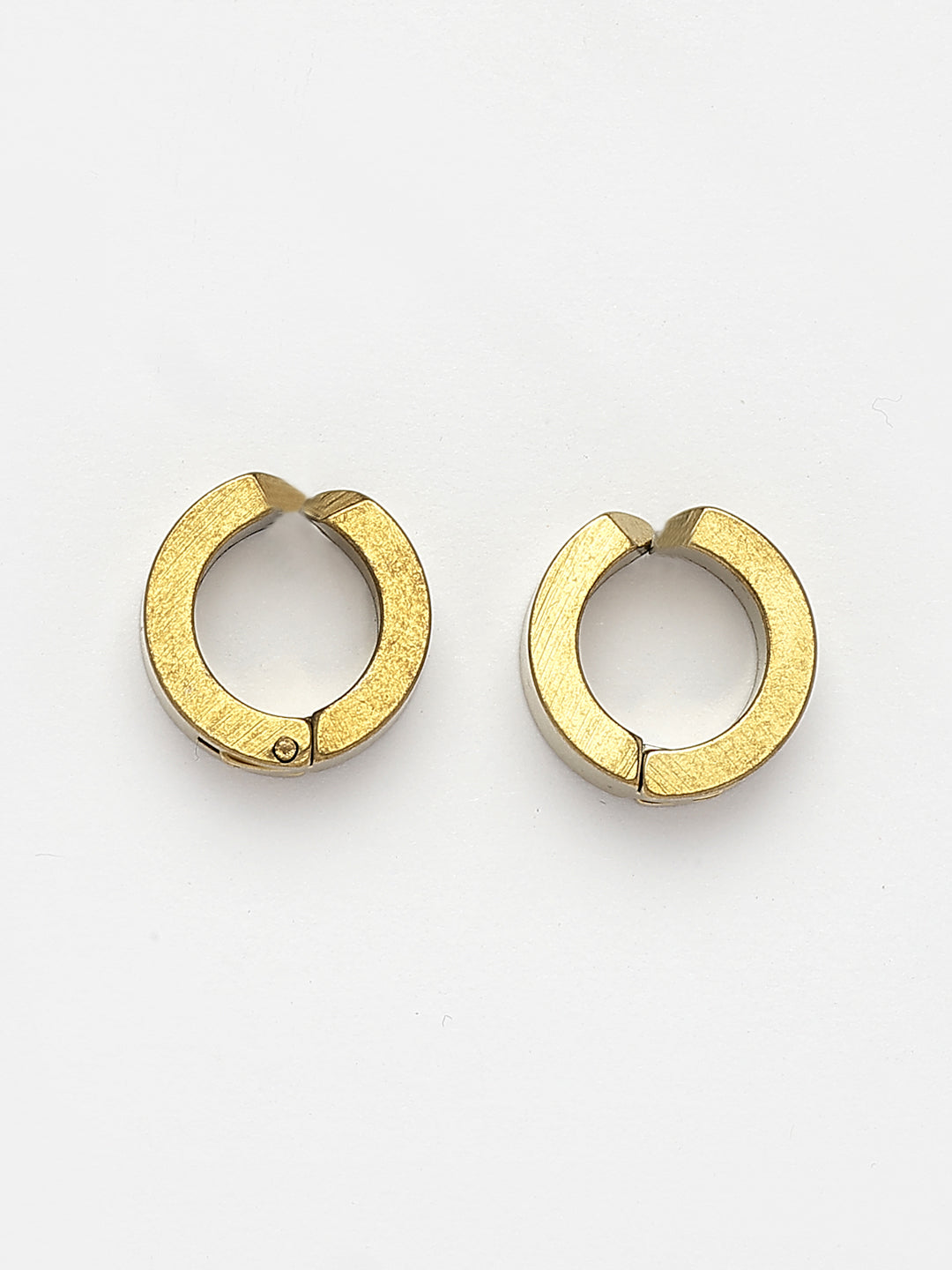 NVR Men's Gold-Polished Contemporary Hoop Earrings - Distacart