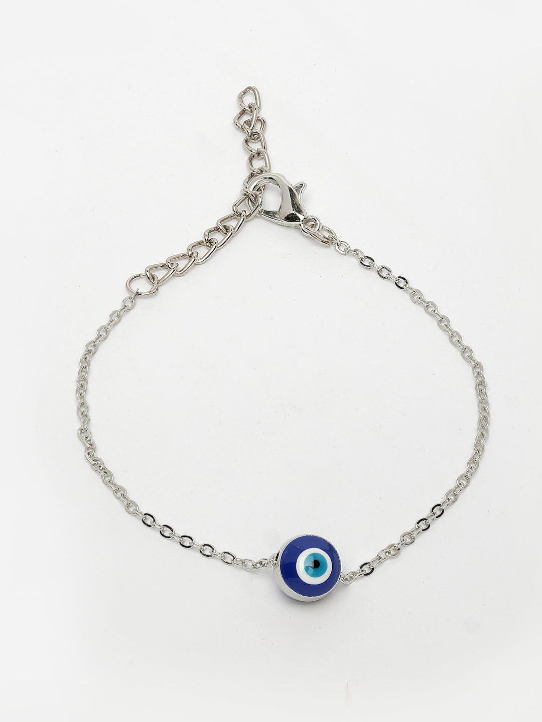 NVR Women's Silver-Plated Evil Eye Link Bracelet - Distacart
