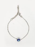 Thumbnail for NVR Women's Silver-Plated Evil Eye Link Bracelet - Distacart