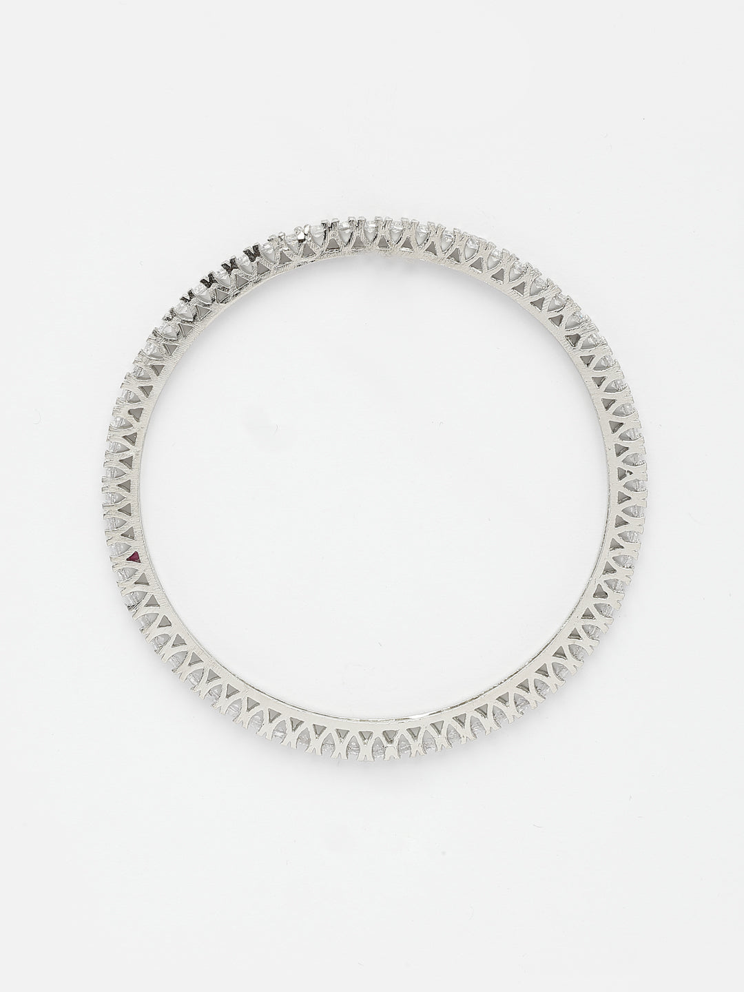 NVR Women's Set of 4 Silver-Plated Cubic Zirconia Stone Studded Bangles