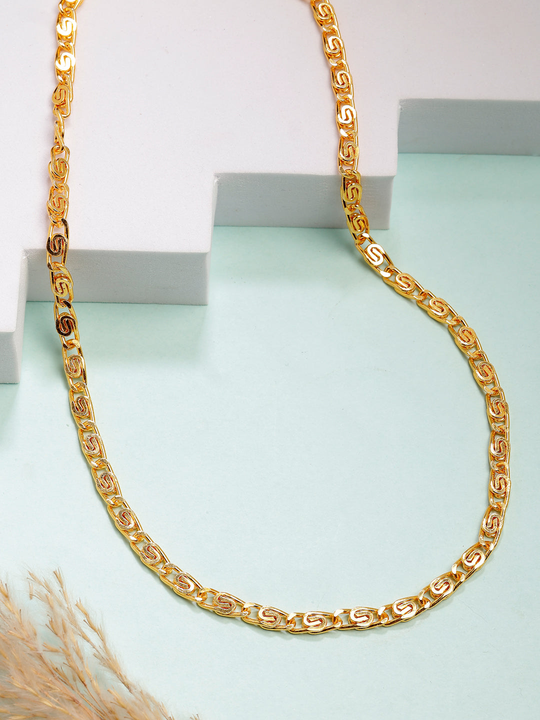 NVR Men's Gold-Polished Minimal Chain - Distacart