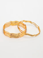 Thumbnail for NVR Women's Set of 4 Gold-Polished Cubic Zirconia Stone Studded Bangles