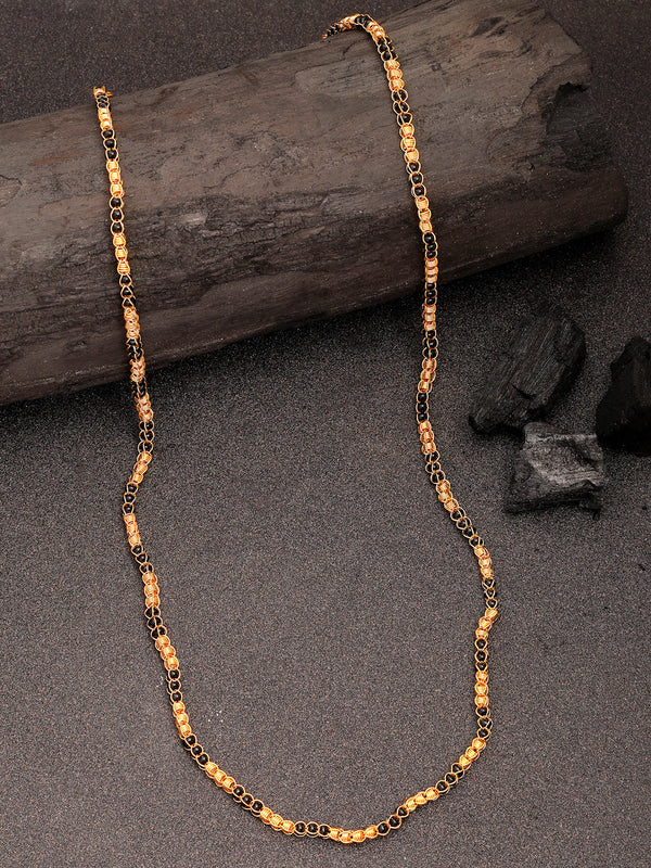 NVR Women's Gold-Polished Artificial Beads Chain