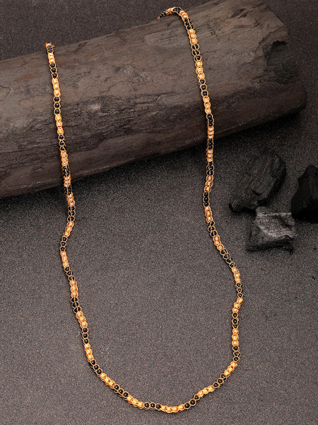 NVR Women's Gold-Polished Artificial Beads Chain