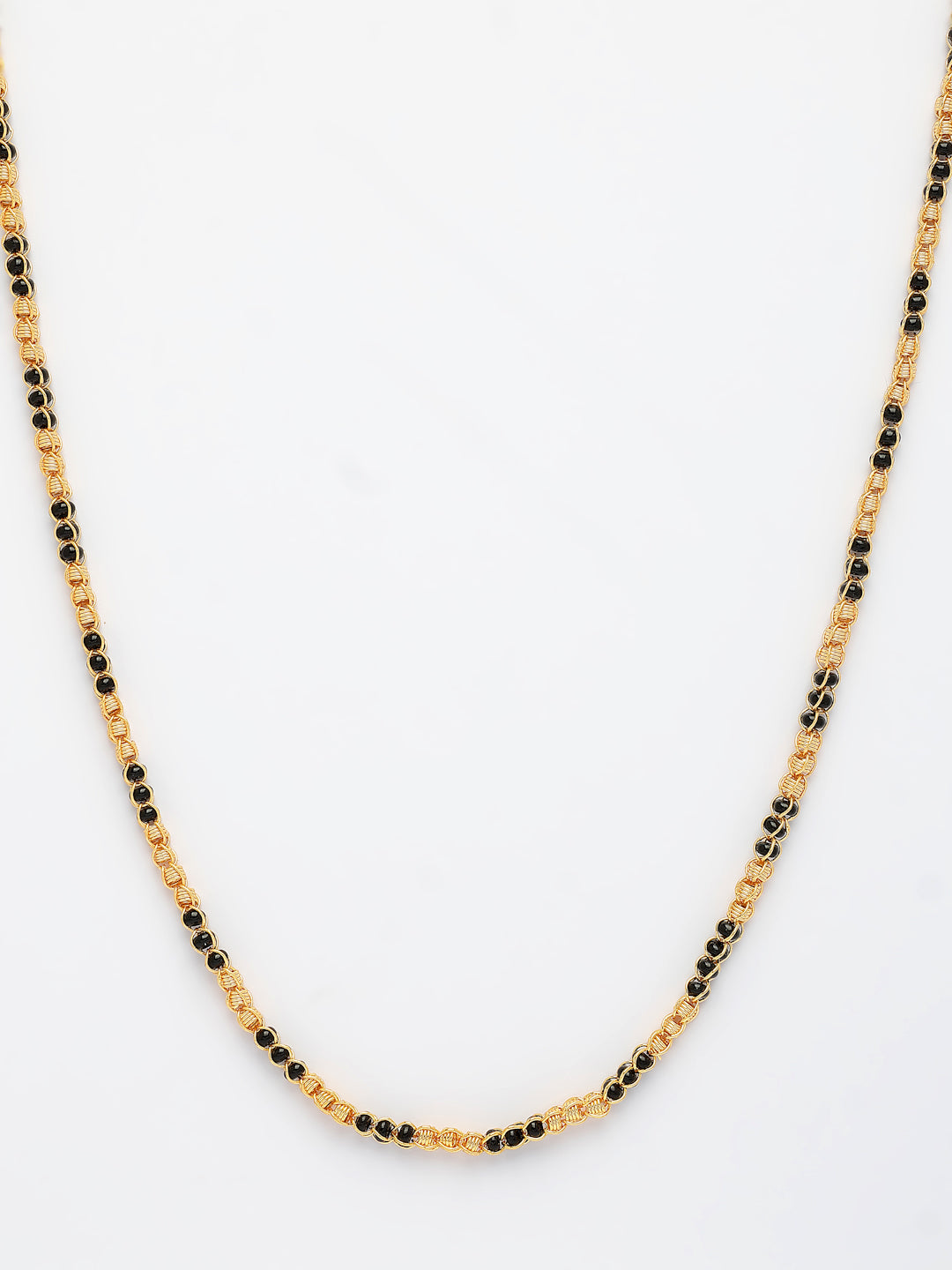 NVR Women's Gold-Polished Artificial Beads Chain