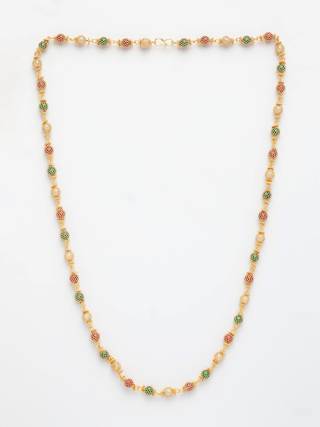 NVR Women's Multi color Gold-Polished Artificial Beads Chain - Distacart