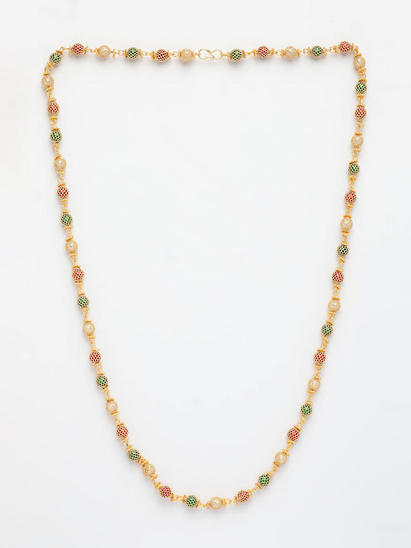 NVR Women's Multi color Gold-Polished Artificial Beads Chain - Distacart