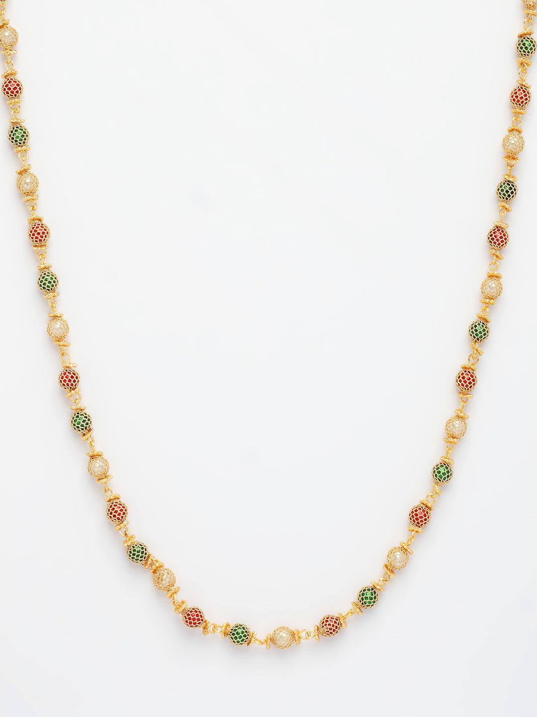 NVR Women's Multi color Gold-Polished Artificial Beads Chain - Distacart