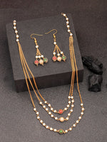 Thumbnail for NVR Women's Multi color Gold-Polished Artificial Beads Jewellery Set