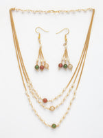 Thumbnail for NVR Women's Multi color Gold-Polished Artificial Beads Jewellery Set