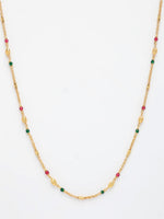 Thumbnail for NVR Women's Gold-Polished Artificial Beads Minimal Chain