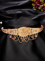 Thumbnail for NVR Women's Gold-Polished Cubic Zirconia Stone Studded Rajputi Choker Necklace