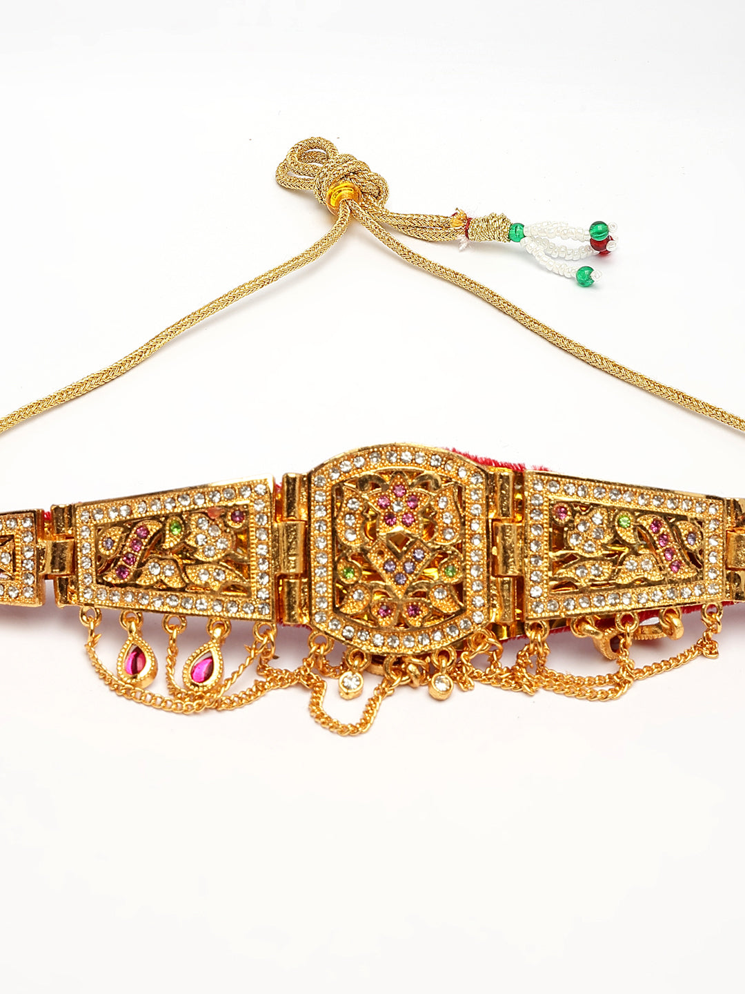 NVR Women's Gold-Polished Cubic Zirconia Stone Studded Rajputi Choker Necklace - Distacart