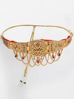 Thumbnail for NVR Women's Gold-Polished Cubic Zirconia Stone Studded Rajputi Choker Necklace