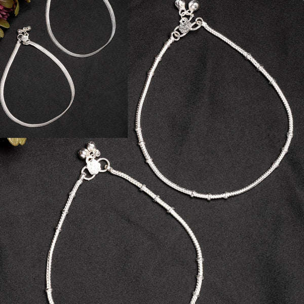 NVR Women's Pair of 2 Silver-Plated Anklets - Distacart