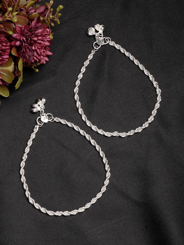 NVR Women's Pair of 2 Silver-Plated Anklets
