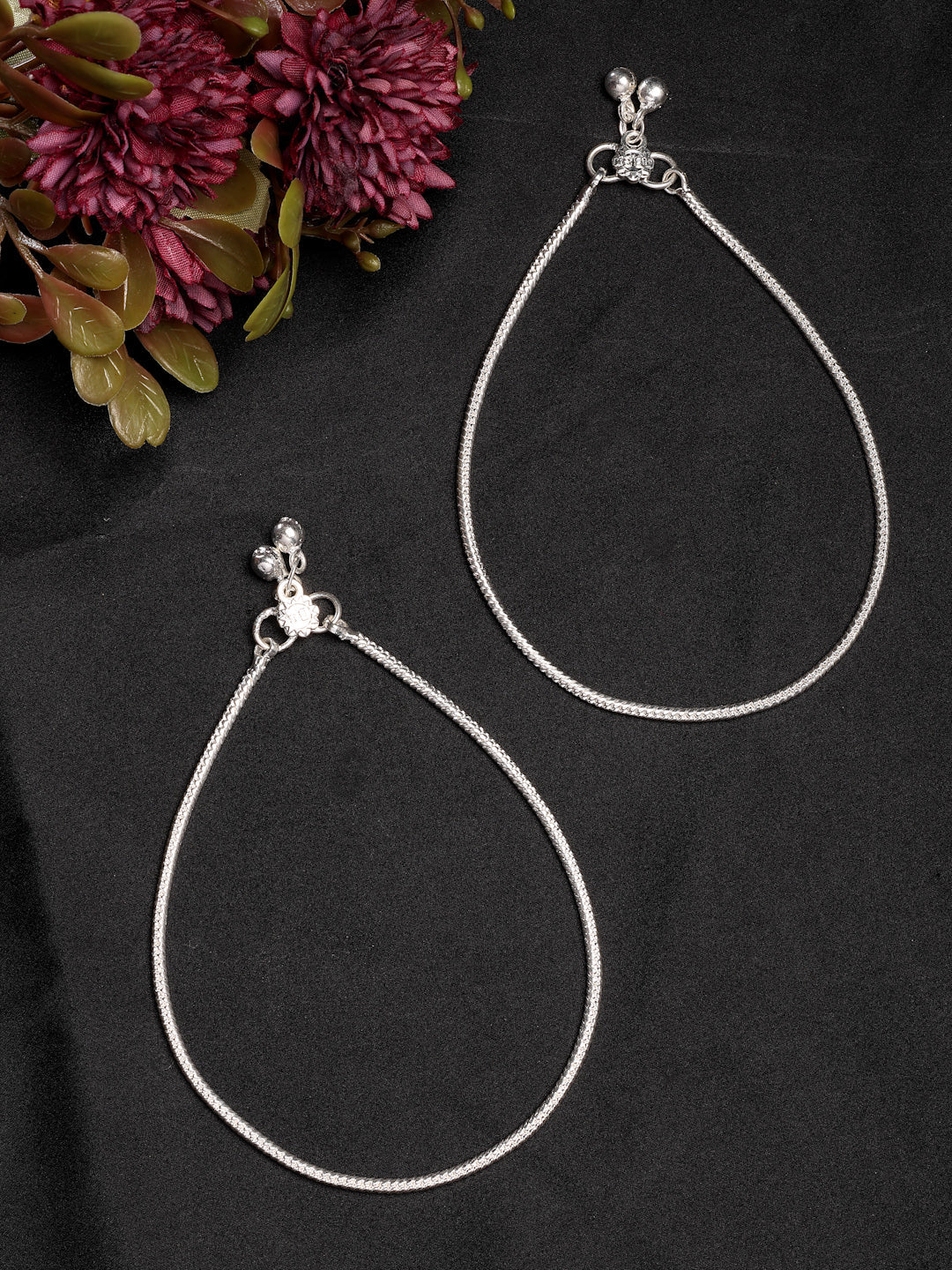 NVR Women's Pair of 2 Silver-Plated Anklets - Distacart