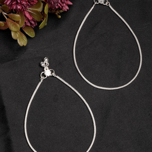 NVR Women's Set of 2 Silver-Plated Anklets - Distacart
