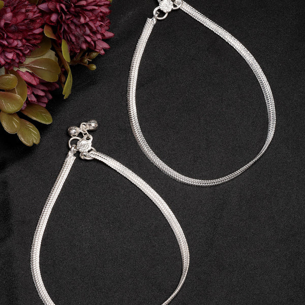 NVR Women's Set of 2 Silver-Plated Anklets - Distacart