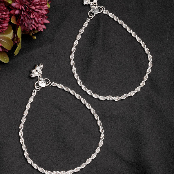 NVR Women's Set of 2 Silver-Plated Anklets - Distacart