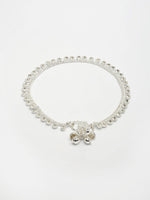Thumbnail for NVR Women's Set of 2 Silver-Plated Artificial Stone Studded Anklets