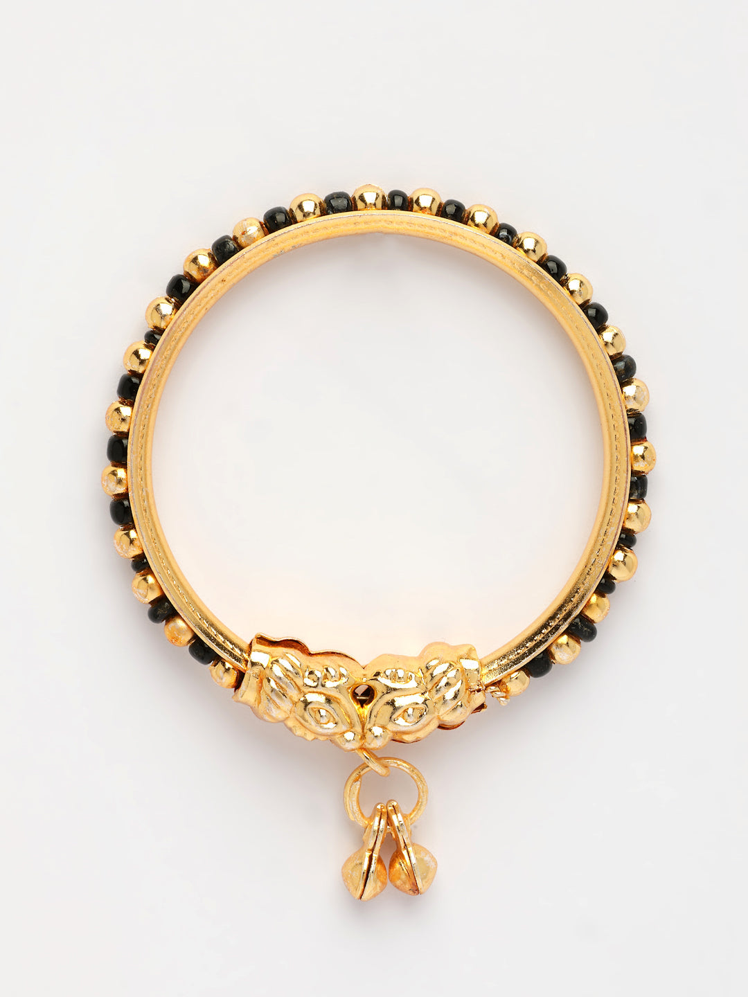 NVR Kids Set of 2 Rhodium-Plated Artificial Beads Nazariya Kada Bracelet