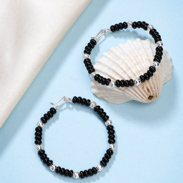 NVR Kids Set of 2 Rhodium-Plated Artificial Beads Nazariya Link Bracelet - Distacart