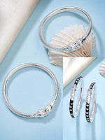 Thumbnail for NVR Kids Pair of 2 Rhodium-Plated Artificial Beads Nazariya Kada Bracelet - Distacart