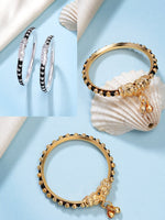 Thumbnail for NVR Kids Pair of 2 Rhodium-Plated Artificial Beads Nazariya Kada Bracelet