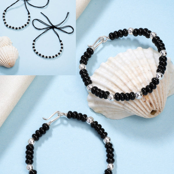 NVR Kids Pair of 2 Rhodium-Plated Artificial Beads Nazariya Link Bracelet - Distacart