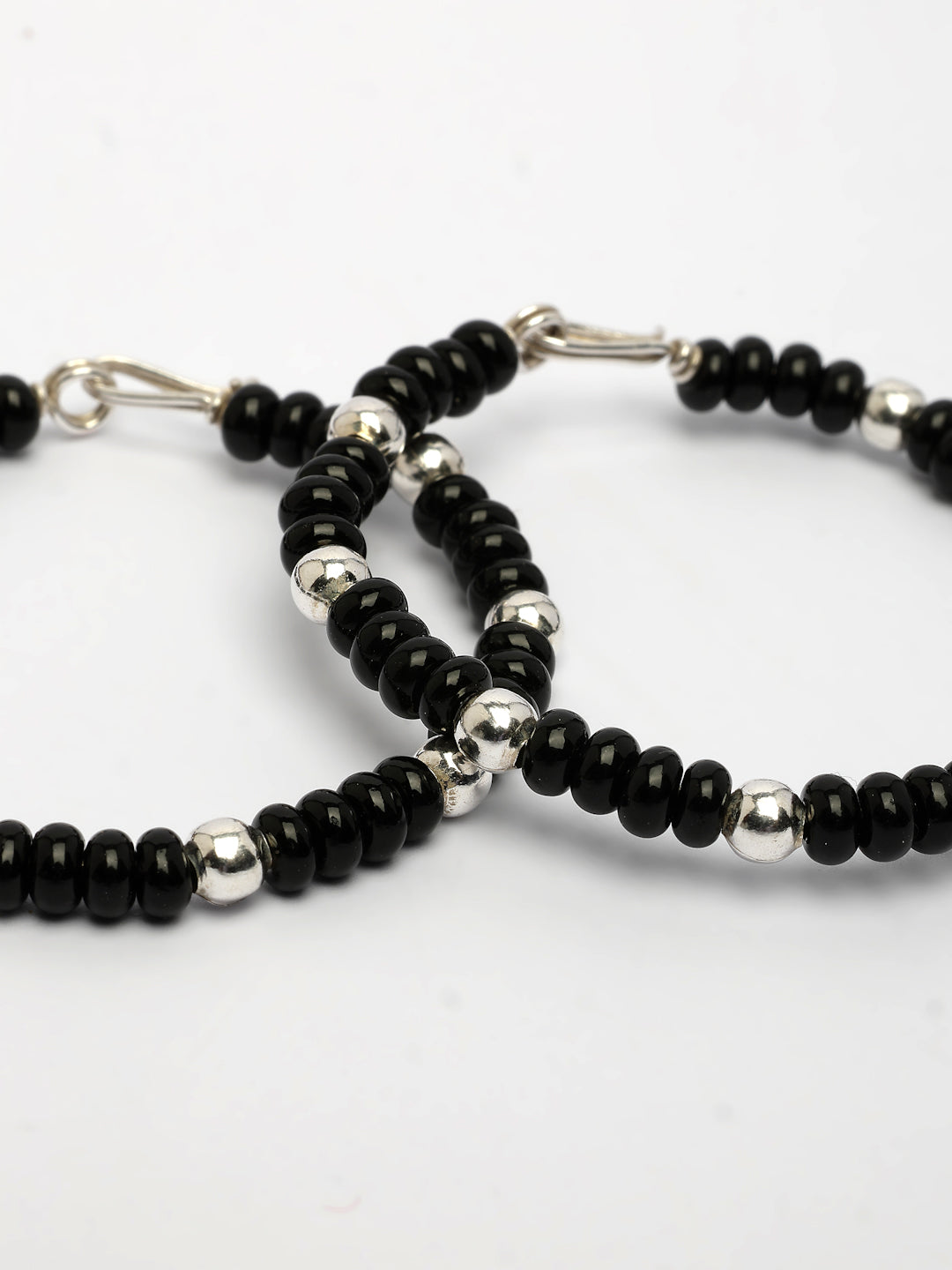 NVR Kids Pair of 2 Rhodium-Plated Artificial Beads Nazariya Link Bracelet