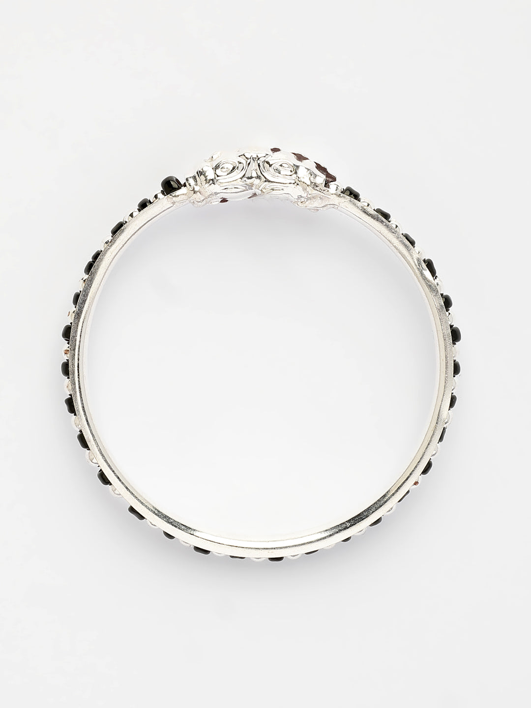 NVR Kids Pair of 2 Rhodium-Plated Artificial Beads Nazariya Kada Bracelet