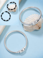 Thumbnail for NVR Kids Pair of 2 Rhodium-Plated Artificial Beads Nazariya Kada Bracelet