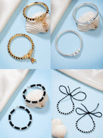 Thumbnail for NVR Kids Pair of 4 Rhodium-Plated Artificial Beads Nazariya Kada Bracelet - Distacart