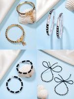 Thumbnail for NVR Kids Pair of 4 Rhodium-Plated Artificial Beads Nazariya Kada Bracelet