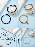 Thumbnail for NVR Kids Pair of 5 Rhodium-Plated Artificial Beads Nazariya Kada Bracelet