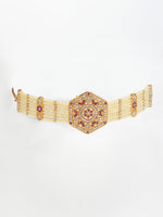 Thumbnail for NVR Women's Gold-Polished Cubic Zirconia Stone Studded Link Bracelet