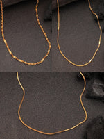 Thumbnail for NVR Women's Set of 3 Gold-Polished Minimal Chain - Distacart