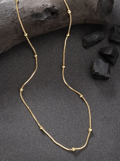 NVR Women's Set of 3 Gold-Polished Minimal Chain - Distacart