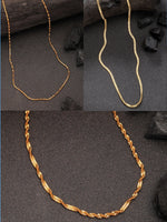 Thumbnail for NVR Women's Set of 3 Gold-Polished Minimal Chain - Distacart