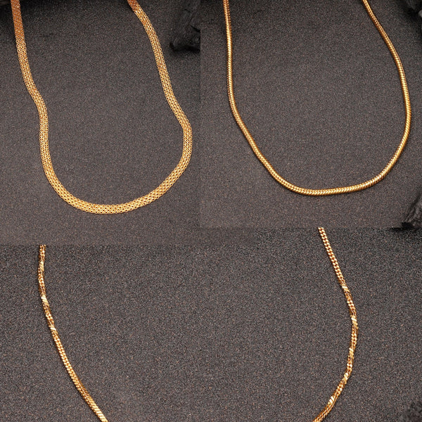 NVR Women's Set of 3 Gold-Polished Minimal Chain - Distacart