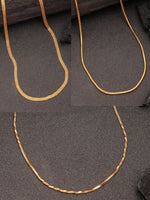 Thumbnail for NVR Women's Set of 3 Gold-Polished Minimal Chain - Distacart