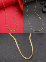 Thumbnail for NVR Women's Set of 3 Gold-Polished Minimal Chain - Distacart