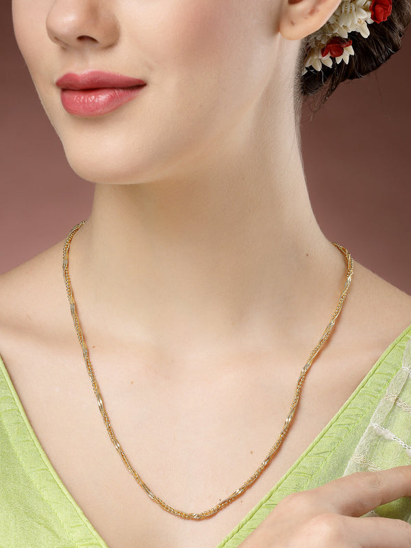 NVR Women's Set of 3 Gold-Polished Minimal Chain - Distacart