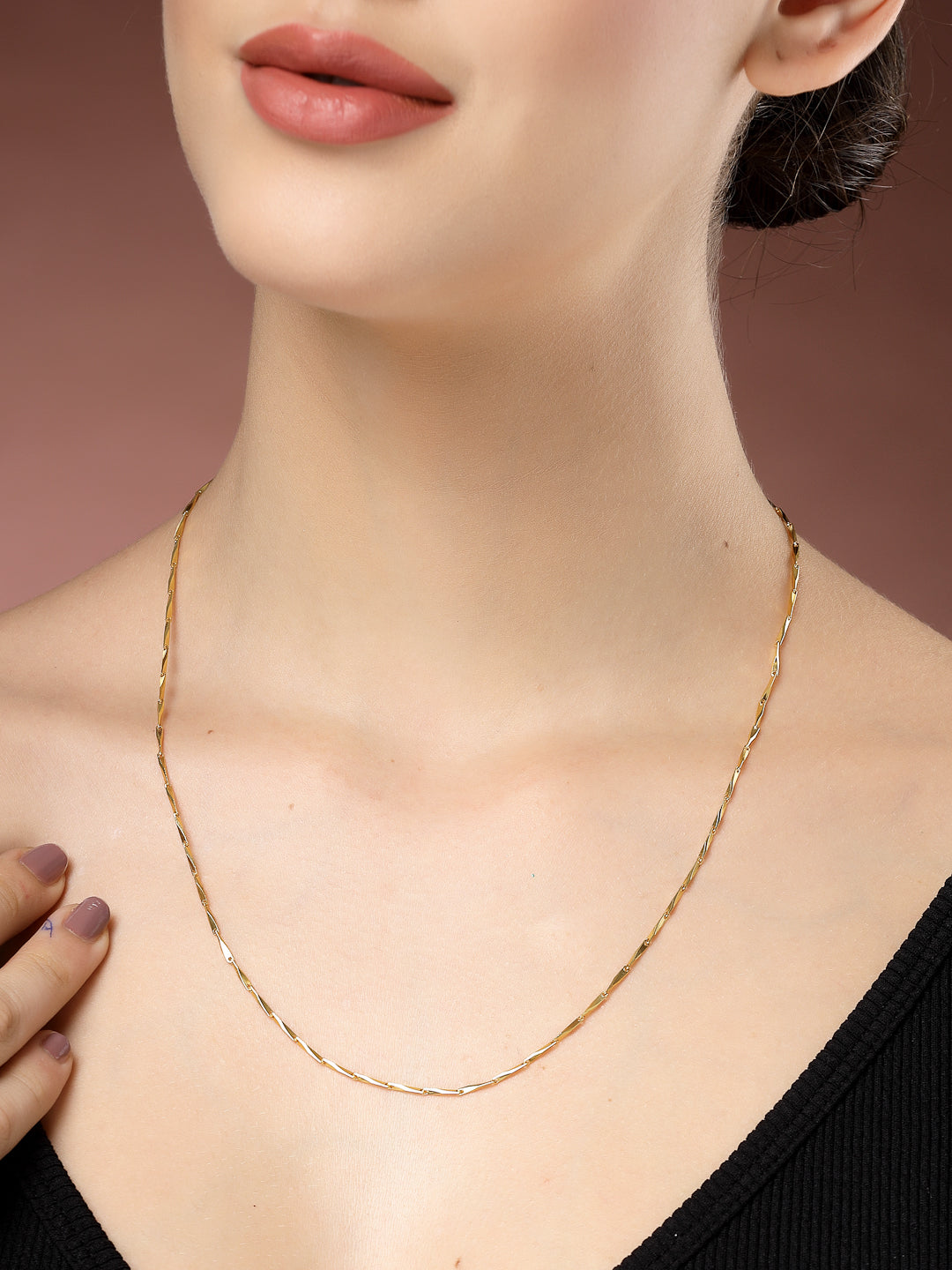 NVR Women's Set of 3 Gold-Polished Minimal Chain - Distacart