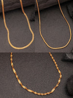 Thumbnail for NVR Women's Set of 3 Gold-Polished Minimal Chain - Distacart