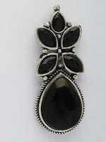 Thumbnail for NVR Women Black Artificial Stones Silver Plated Drop Earrings - Distacart