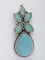 Thumbnail for NVR Women Blue Artificial Stones Silver Plated Drop Earrings - Distacart