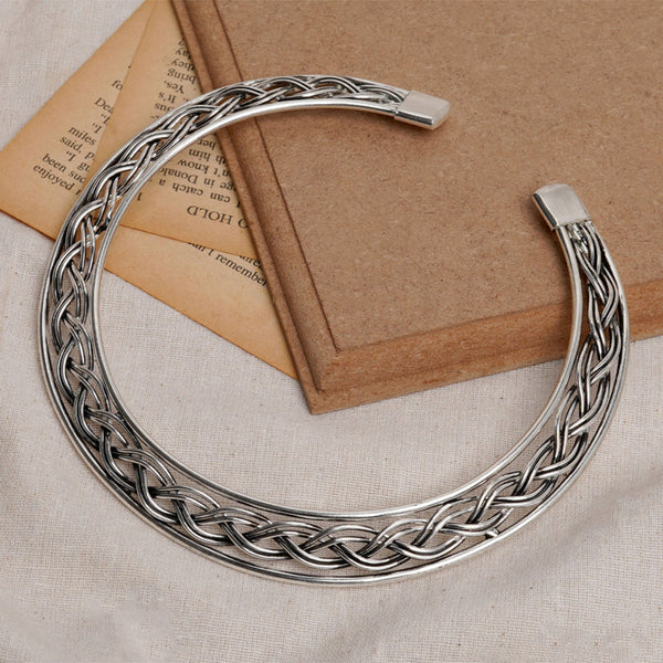 NVR Women's Silver-Plated Oxidized Statement Choker Necklace - Distacart