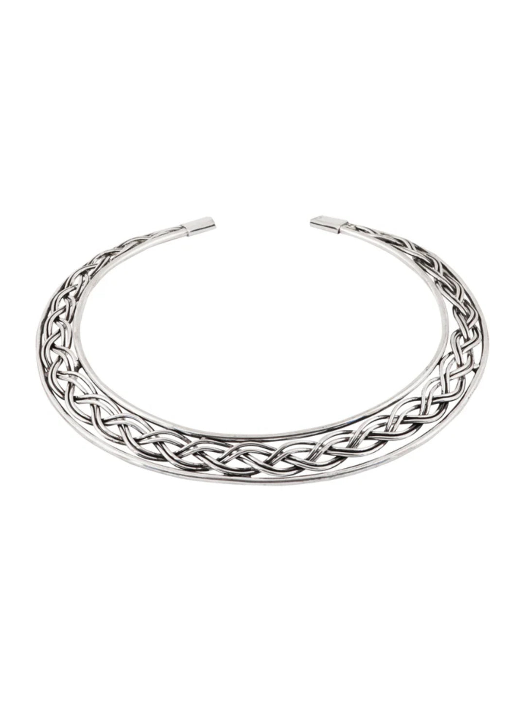 NVR Women's Silver-Plated Oxidized Statement Choker Necklace - Distacart